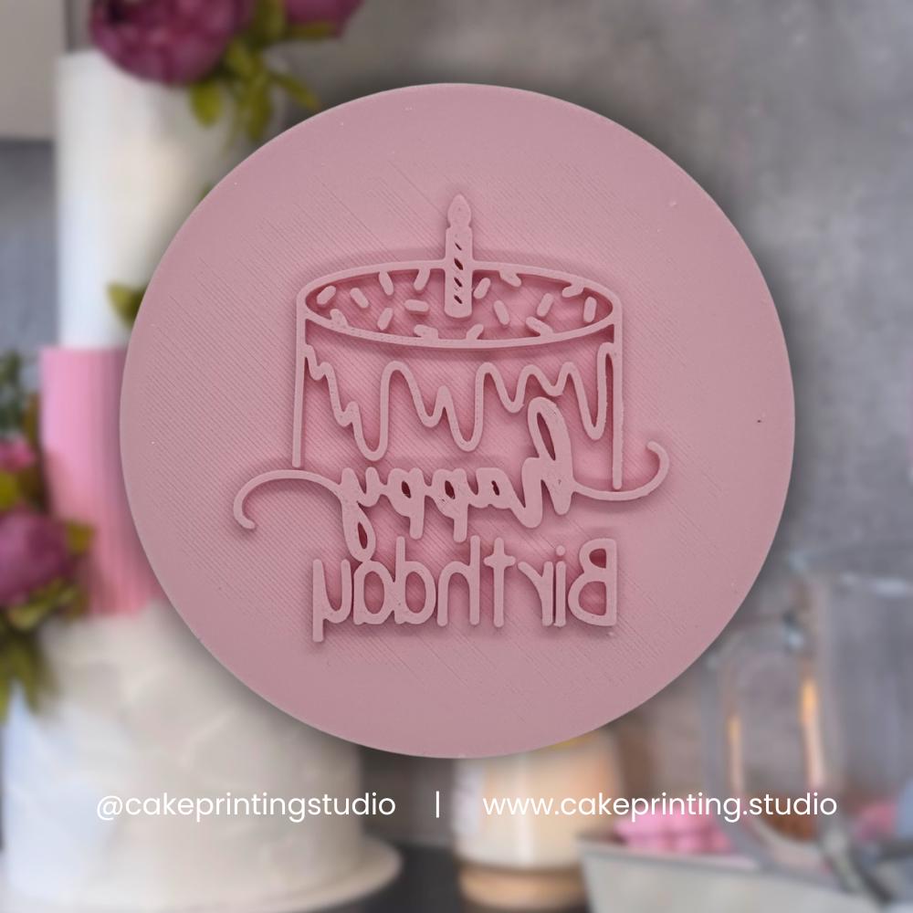 Happy Birthday Cake Stamp