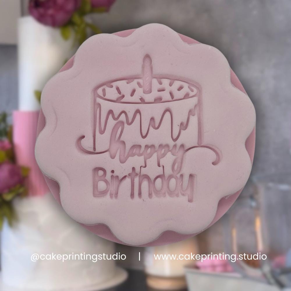 Happy Birthday Cake Stamp