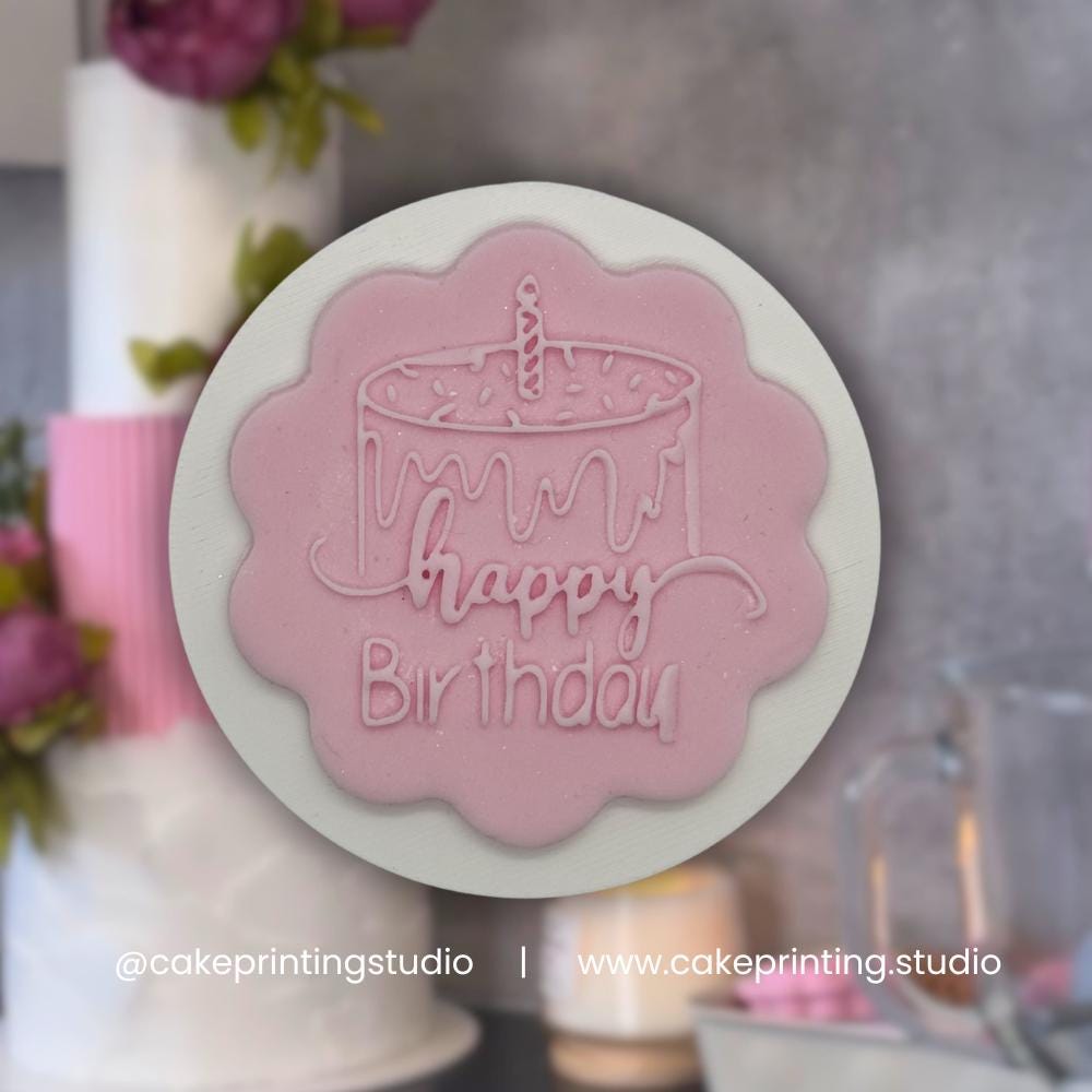 Happy Birthday Cake Stamp