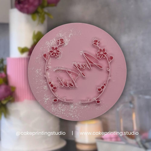 Custom Any Text Cherry Blossom Stamp