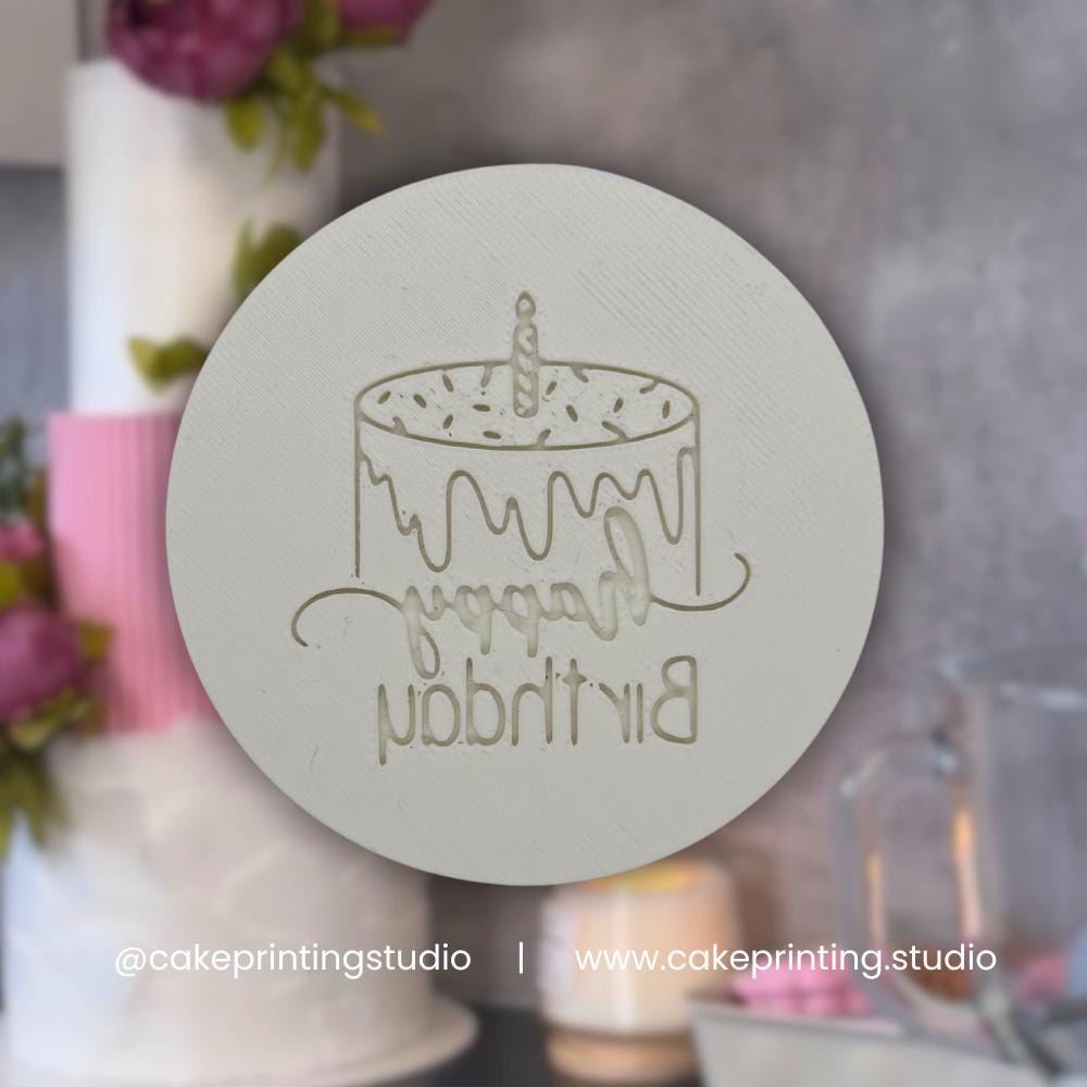 Happy Birthday Cake Stamp