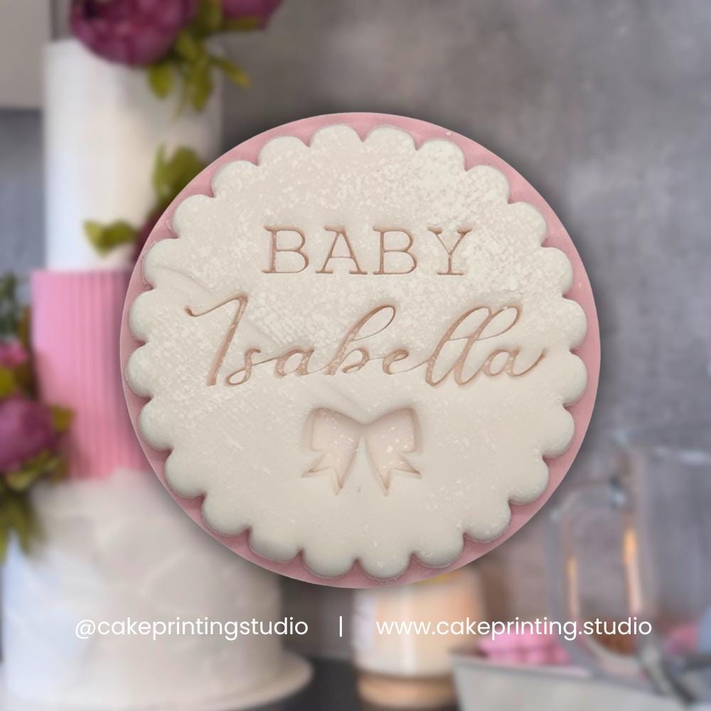 Custom Bow Baby Name Stamp