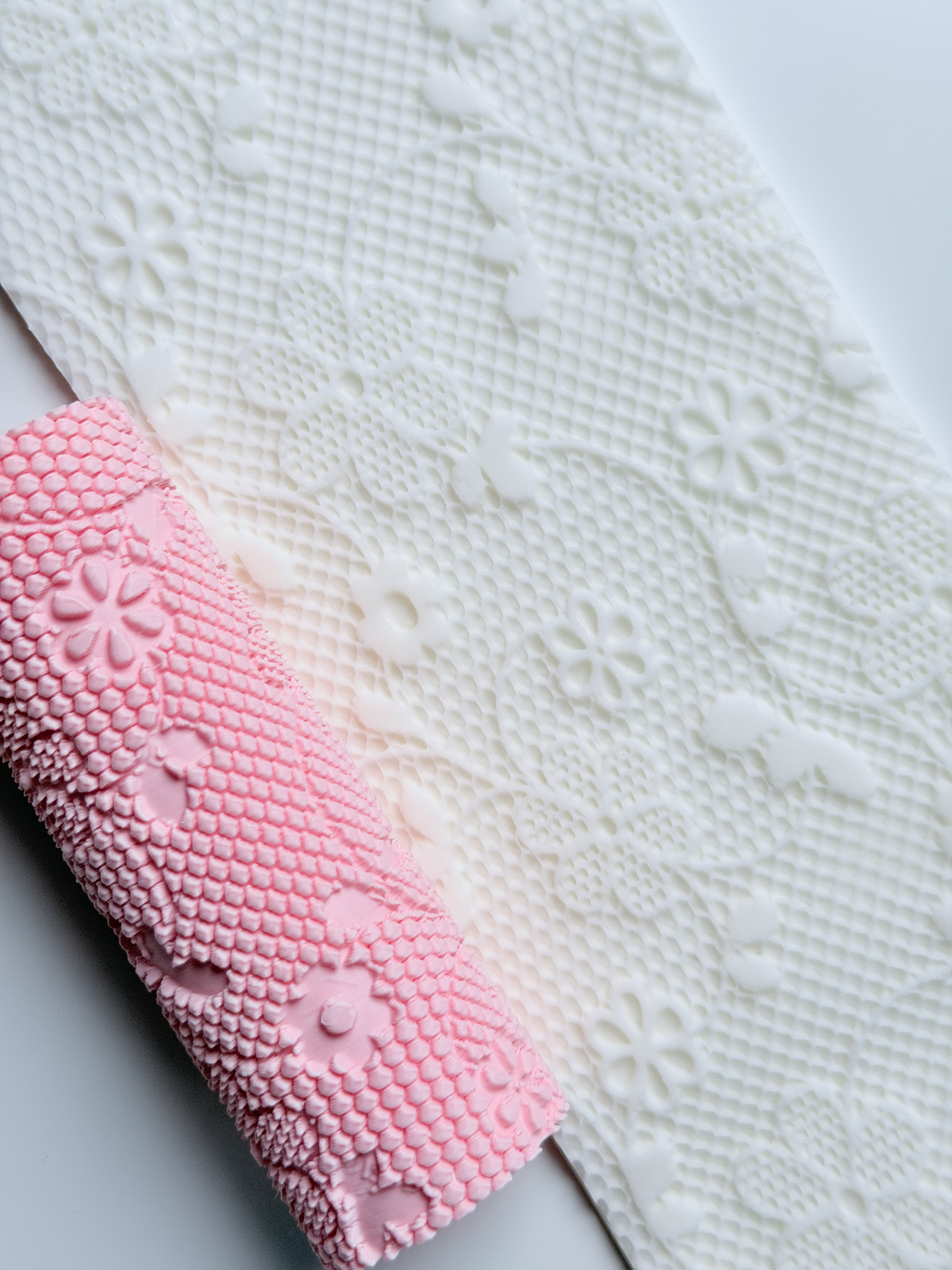 Textured 4" Flower Lace Rolling Pin