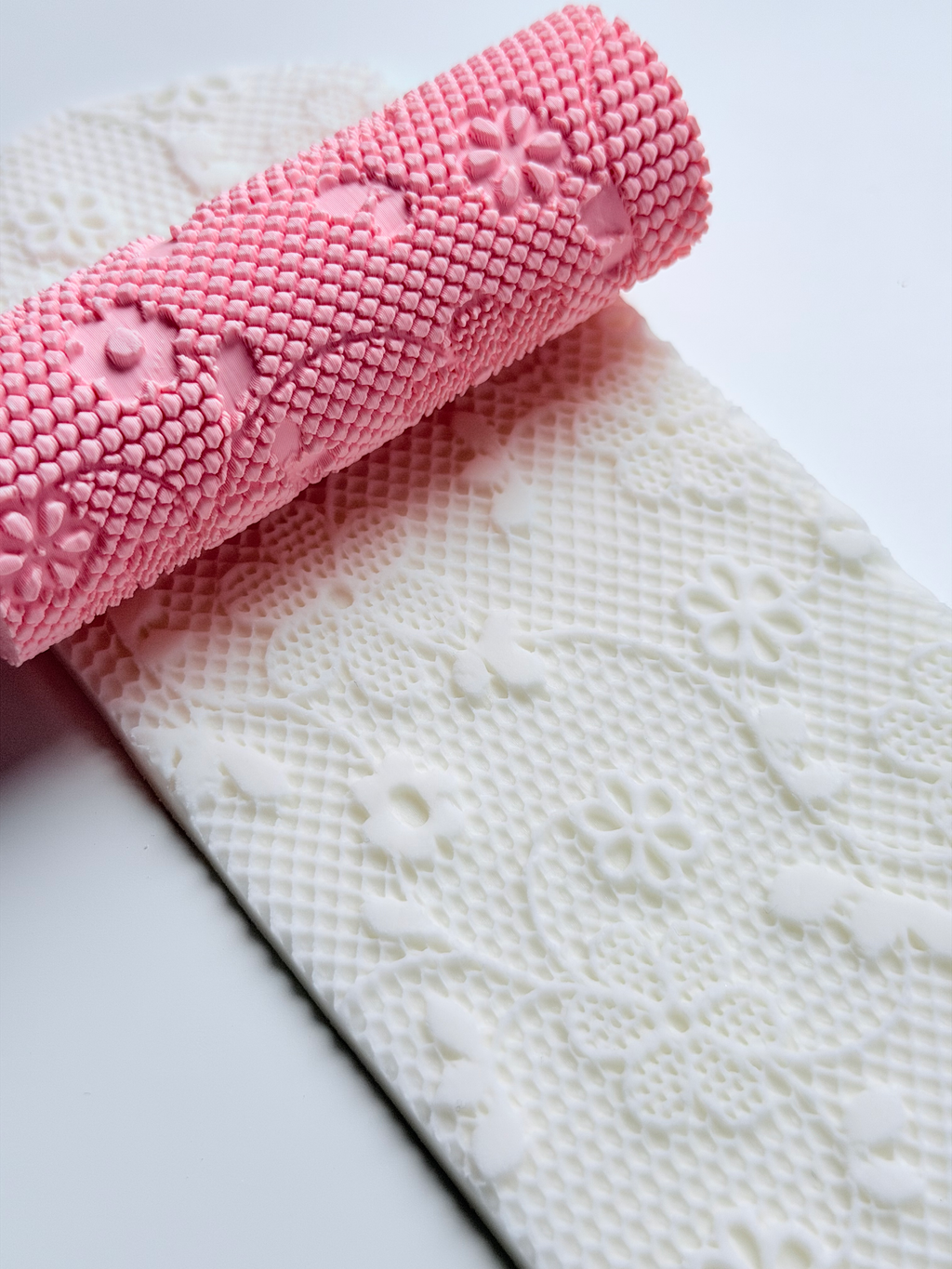 Textured 4" Flower Lace Rolling Pin