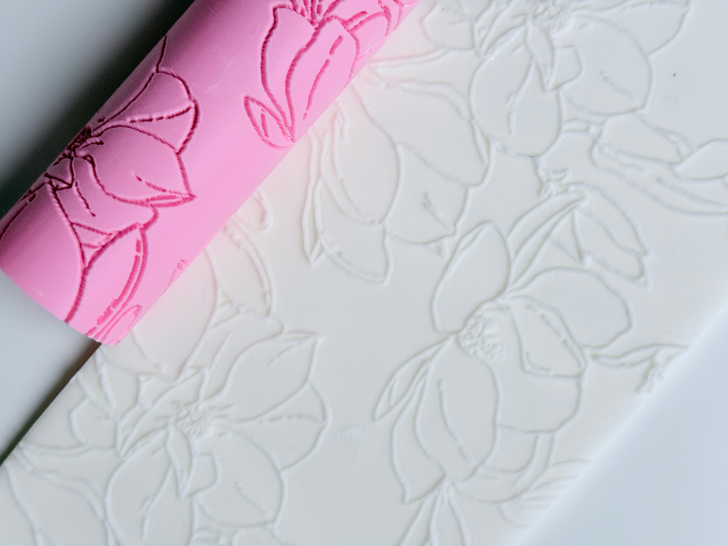 Textured 4" Magnolia Rolling Pin