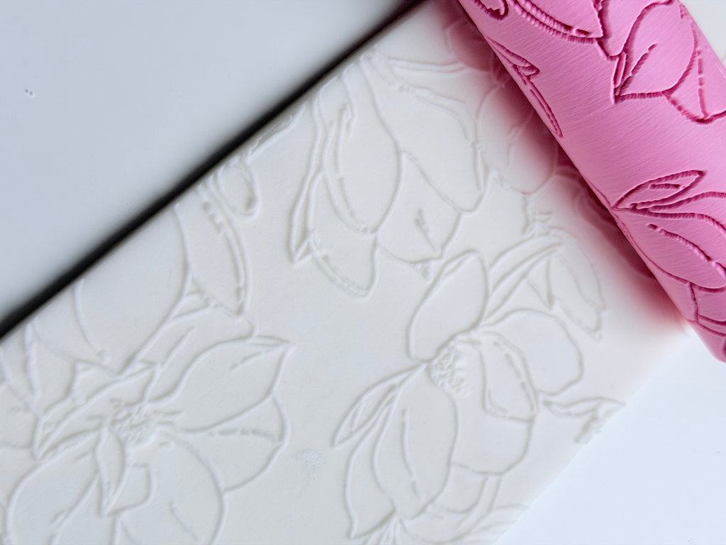 Textured 4" Magnolia Rolling Pin